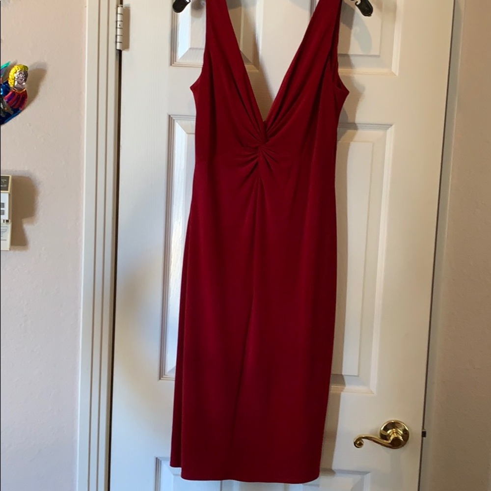 Slinky red cocktail dress
